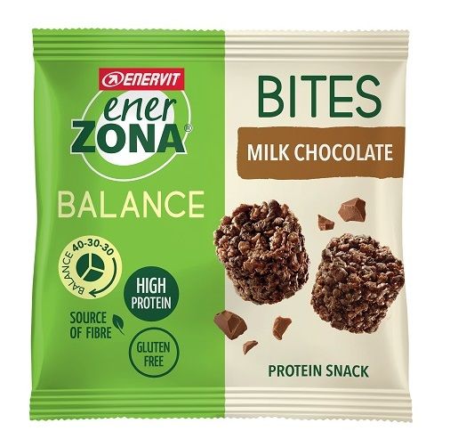 Enerzona Bites Milk Chocolate 40-30-30 1 Bustina | Snack per Dieta a Zona Gusto Cioccolato al Latte.