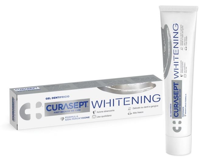 Curasept Whitening Dentifricio 75ml | Dentrifricio per Macchie e Pigmentazioni Superficiali.